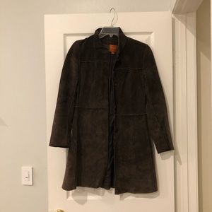 John carlisle petite brown leather suede jacket XS